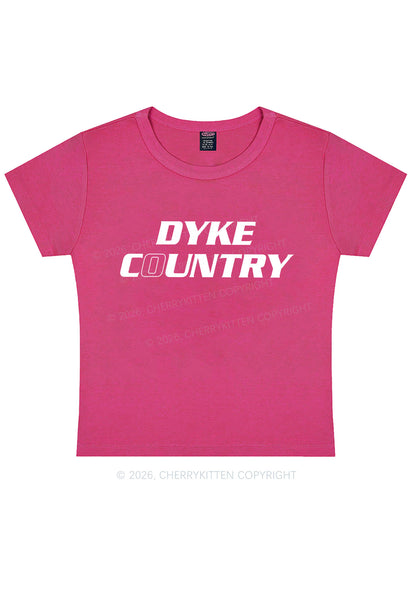 Dyke Country Pride Y2K Baby Tee Cherrykitten