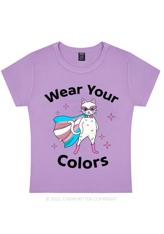 Transgender Flag Cat Pride Y2K Baby Tee Cherrykitten