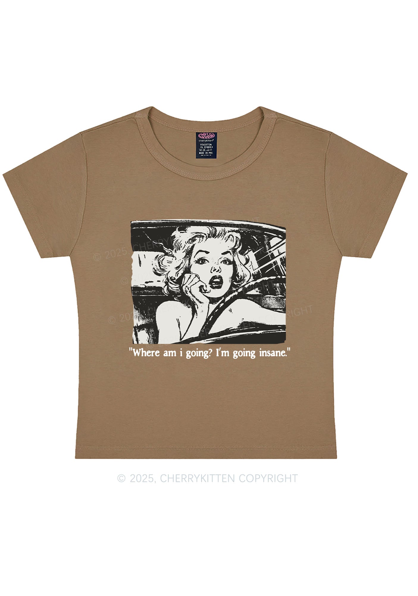 Woman Going Insane Y2K Baby Tee Cherrykitten