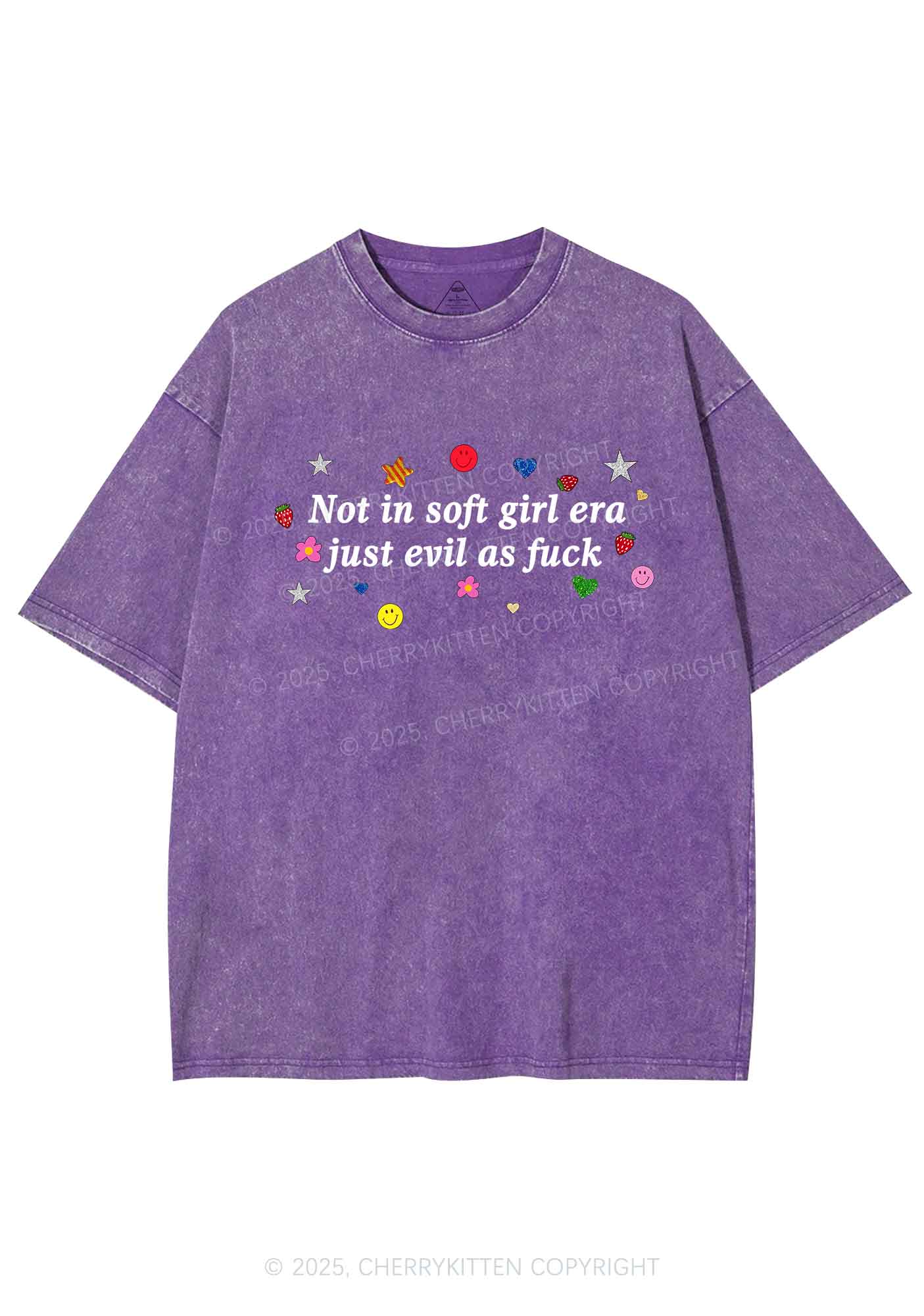 Not In Soft Girl Era Y2K Shirts Washed Tee Cherrykitten