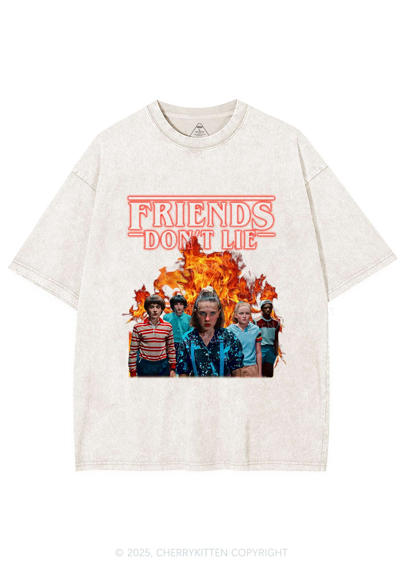 Real Friends Y2K Shirts Washed Tee Cherrykitten