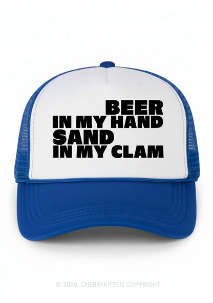 Beer In My Hand Y2K Colorblock Trucker Hat Cherrykitten