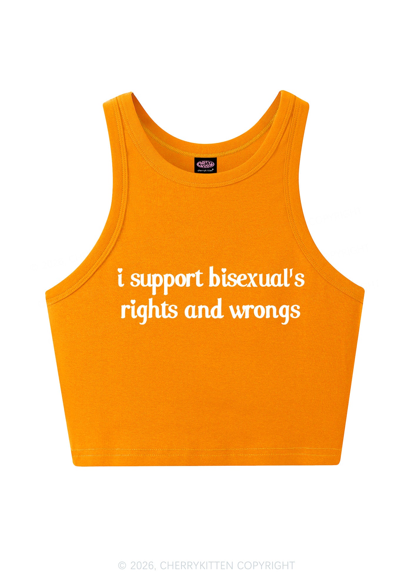 I Support Bisexuals Pride Y2K Crop Tank Top Cherrykitten