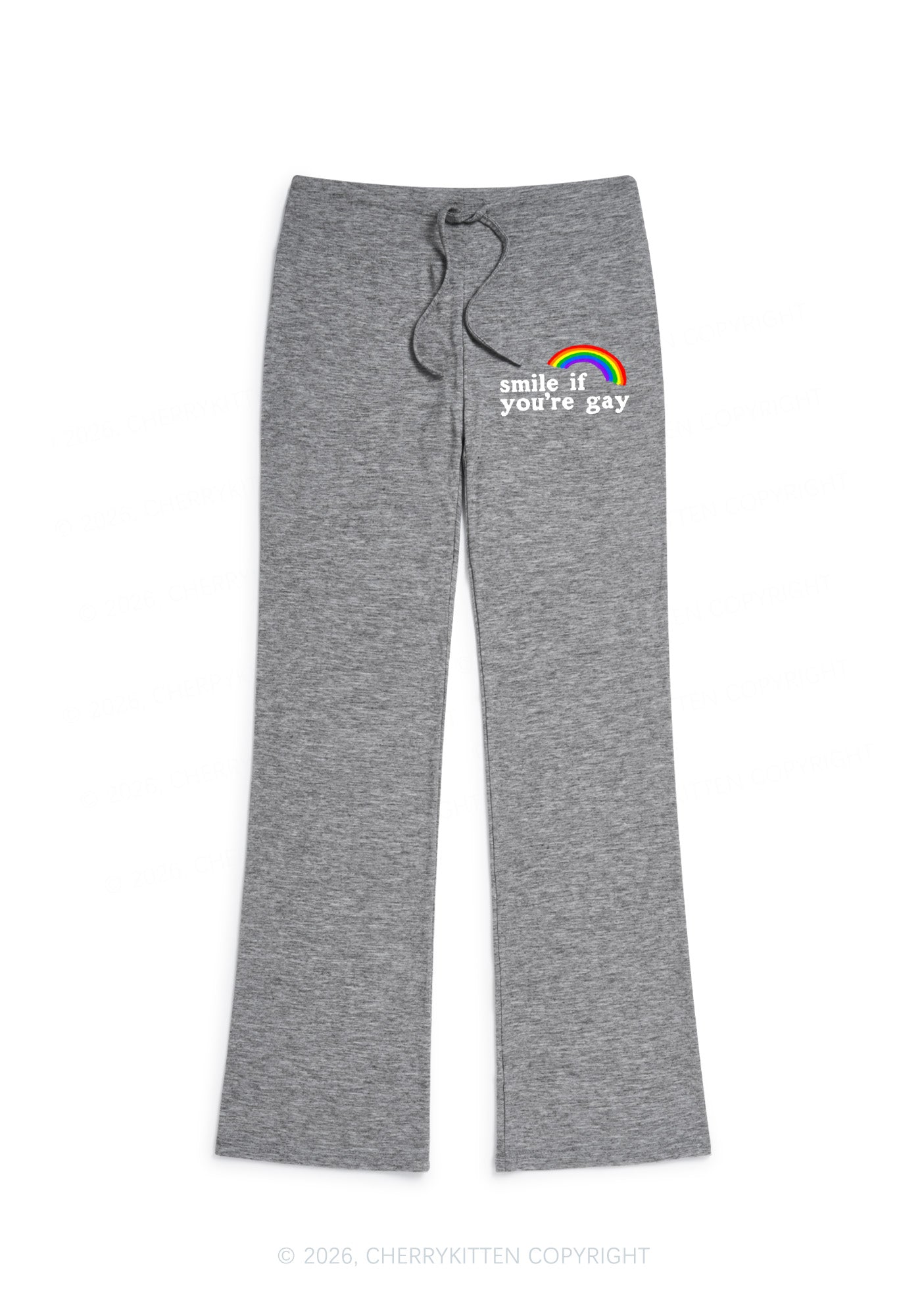 If You Are Gay Pride Y2K Low Rise Drawstring Flare Pants Cherrykitten