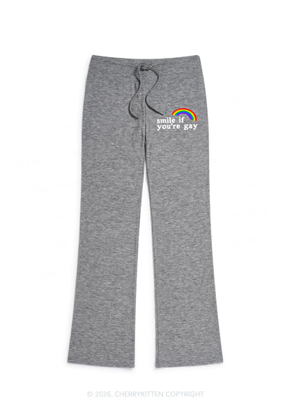 If You Are Gay Pride Y2K Low Rise Drawstring Flare Pants Cherrykitten