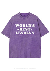 World's Best Lesbian Y2K Shirts Washed Tee Cherrykitten