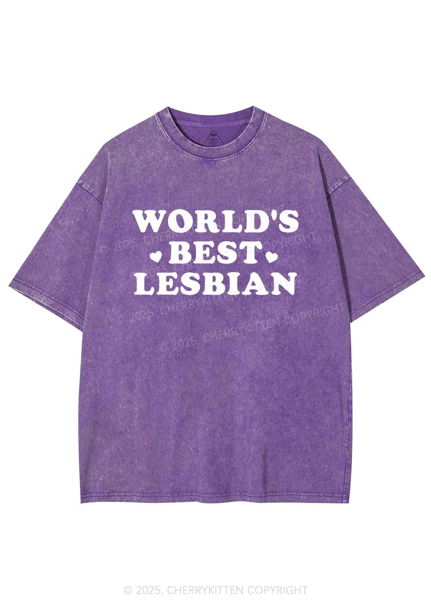World's Best Lesbian Y2K Shirts Washed Tee Cherrykitten