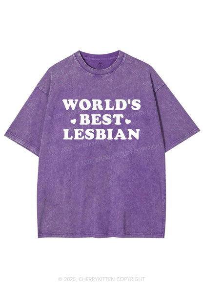 World's Best Lesbian Y2K Shirts Washed Tee Cherrykitten