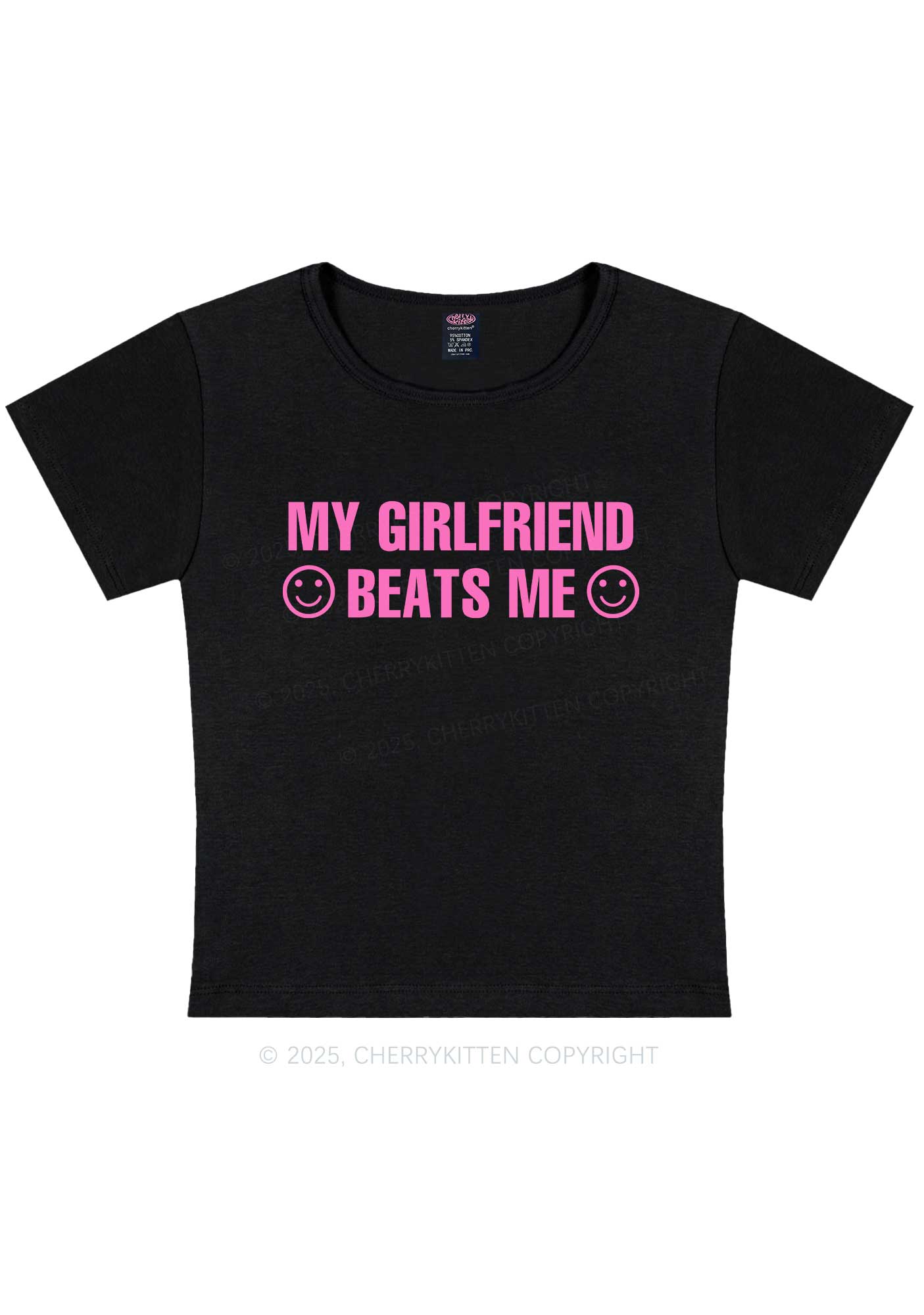 My Girlfriend Beats Me Pride Y2K Baby Tee Cherrykitten
