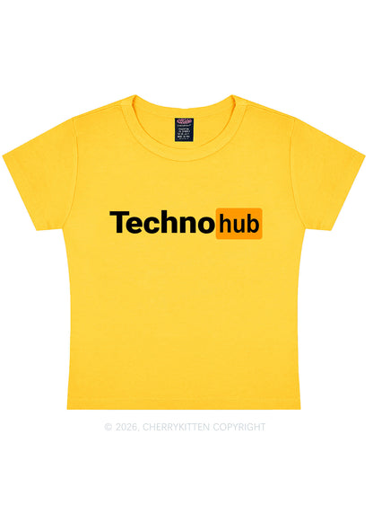 Techno Hub Y2K Baby Tee Cherrykitten