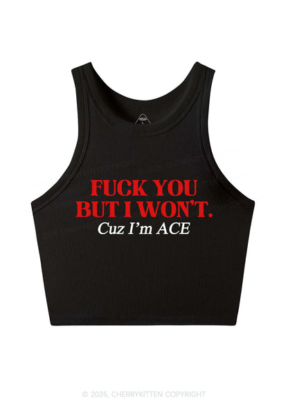 Fxxk You Cuz Im Ace Pride Y2K Crop Tank Top Cherrykitten