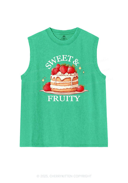 Sweet And Fruity Cake Pride Y2K Washed Muscle Tank Cherrykitten