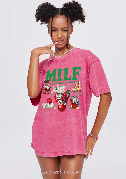 Christmas Cat Mxxf Y2K Washed Tee Cherrykitten