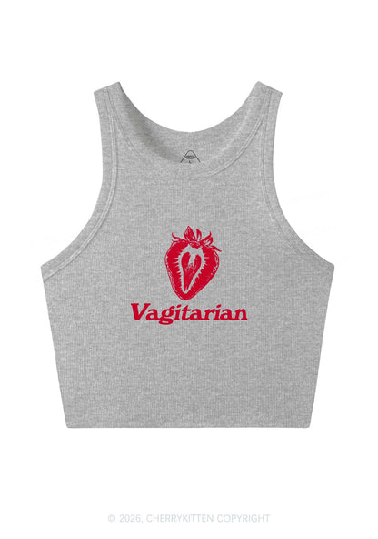 Vagitarian Strawberry Pride Y2K Crop Tank Top Cherrykitten