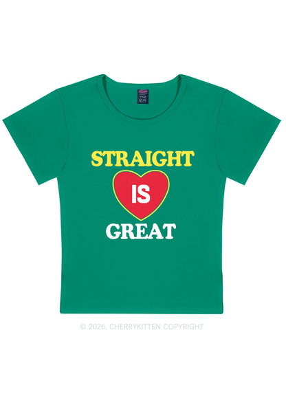 Straight Is Great Pride Y2K Baby Tee Cherrykitten