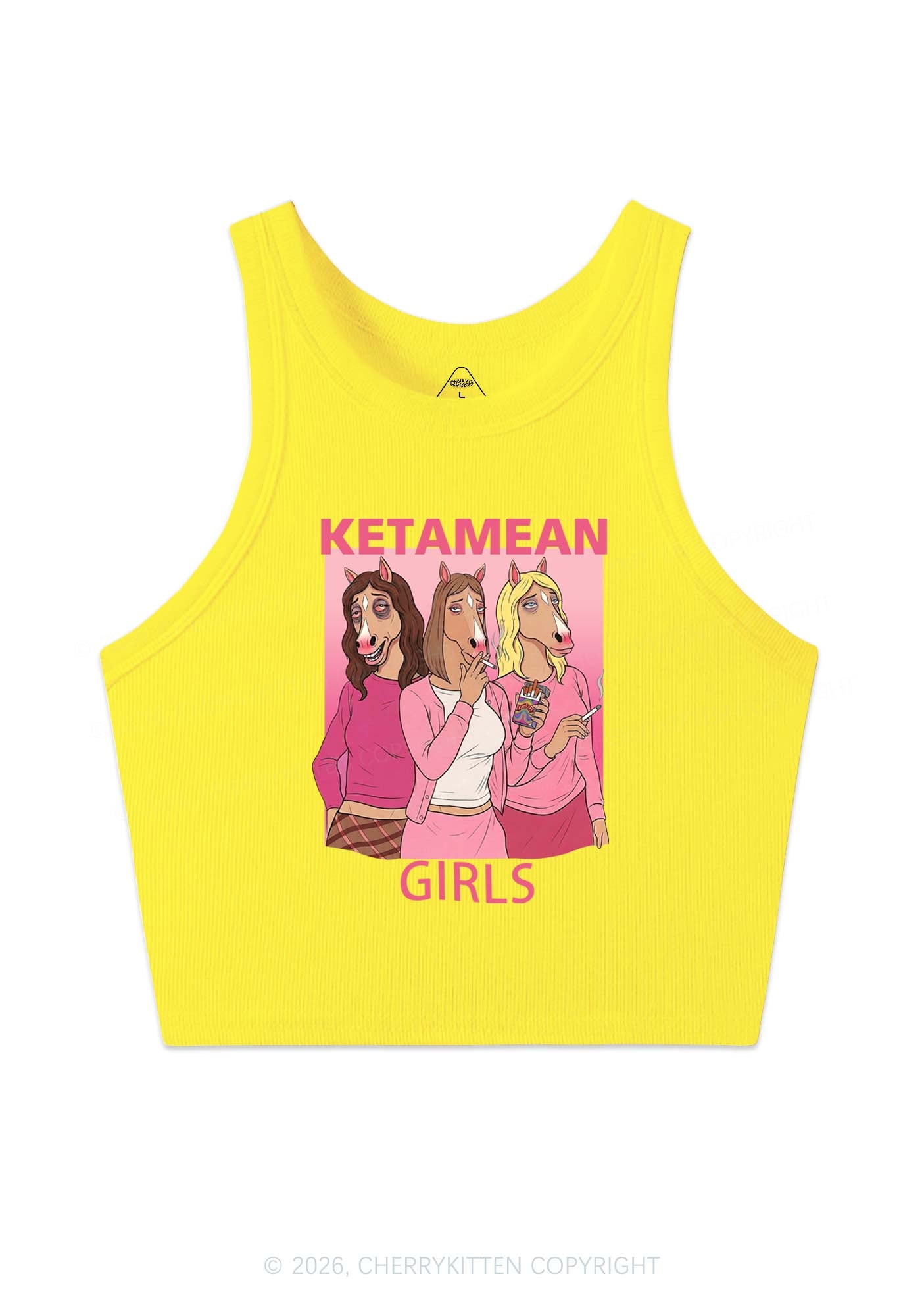 K Horse Girls Y2K Crop Tank Top Cherrykitten