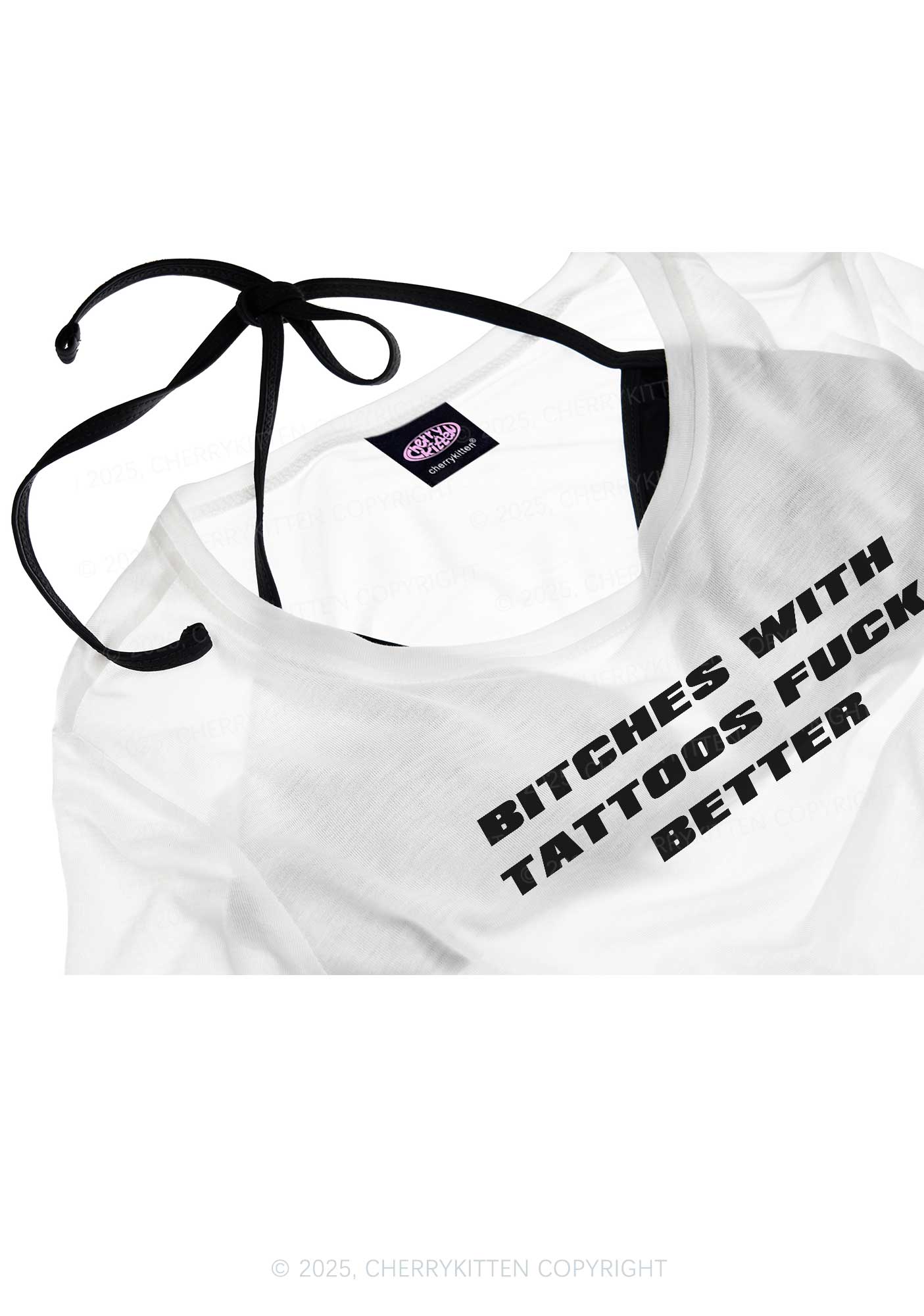 Bxxches With Tattoos Fxxk Better Y2K Sheer Boyfriend Tee Cherrykitten
