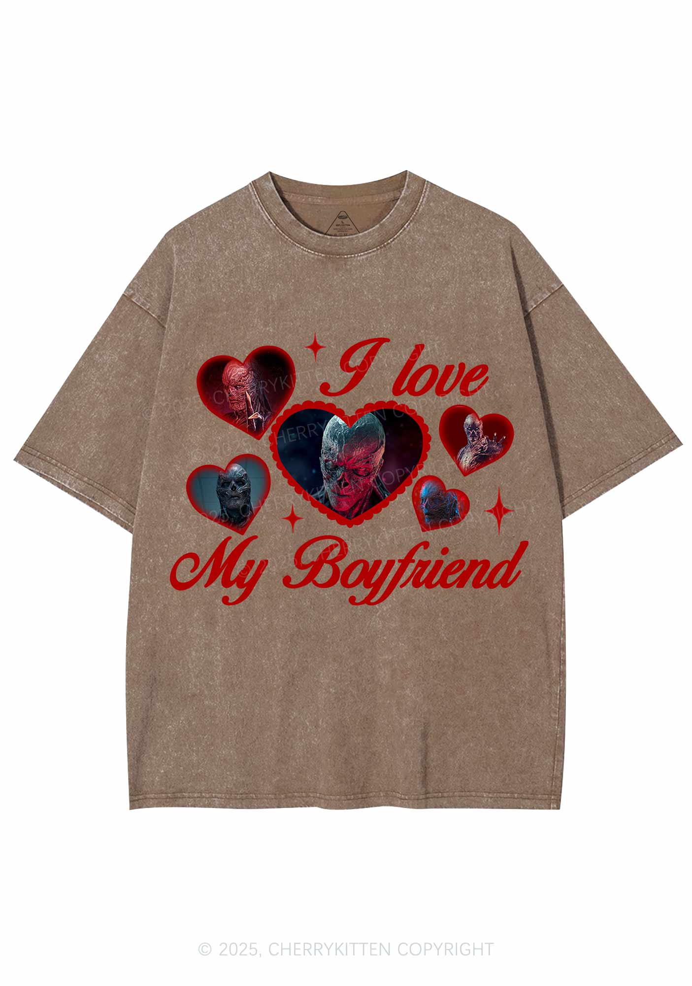 I Love My Boyfriend VN Y2K Shirts Washed Tee Cherrykitten
