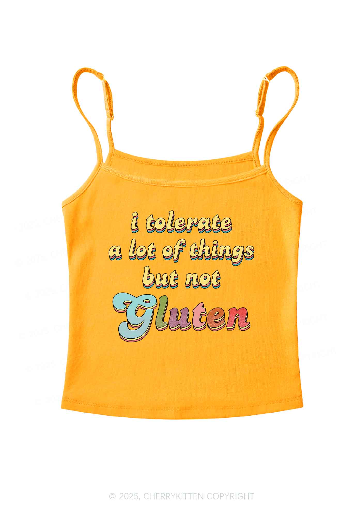 Tolerate Gluten Y2K Spaghetti Strap Cami Cherrykitten