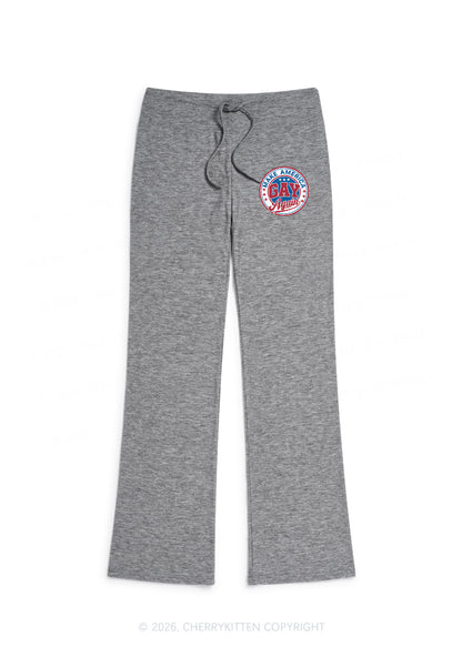 Make America Gay Again Pride Y2K Low Rise Drawstring Flare Pants Cherrykitten