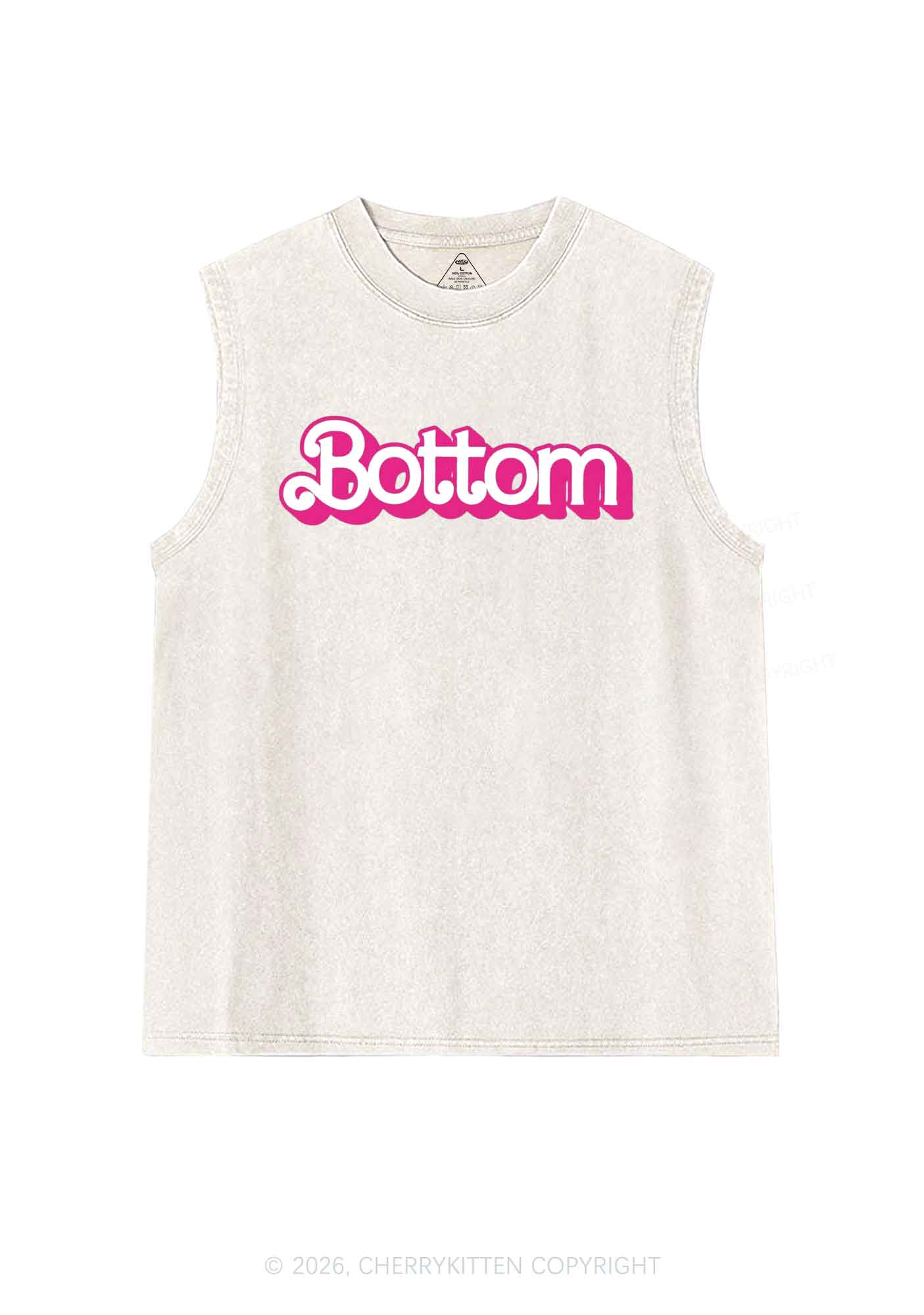 Pink Bottom Pride Y2K Washed Muscle Tank Cherrykitten