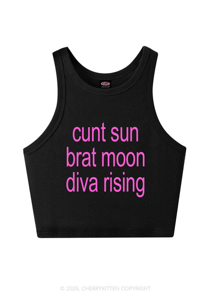 Cxxt Sun Brat Moon Diva Rising Y2K Crop Tank Top Cherrykitten