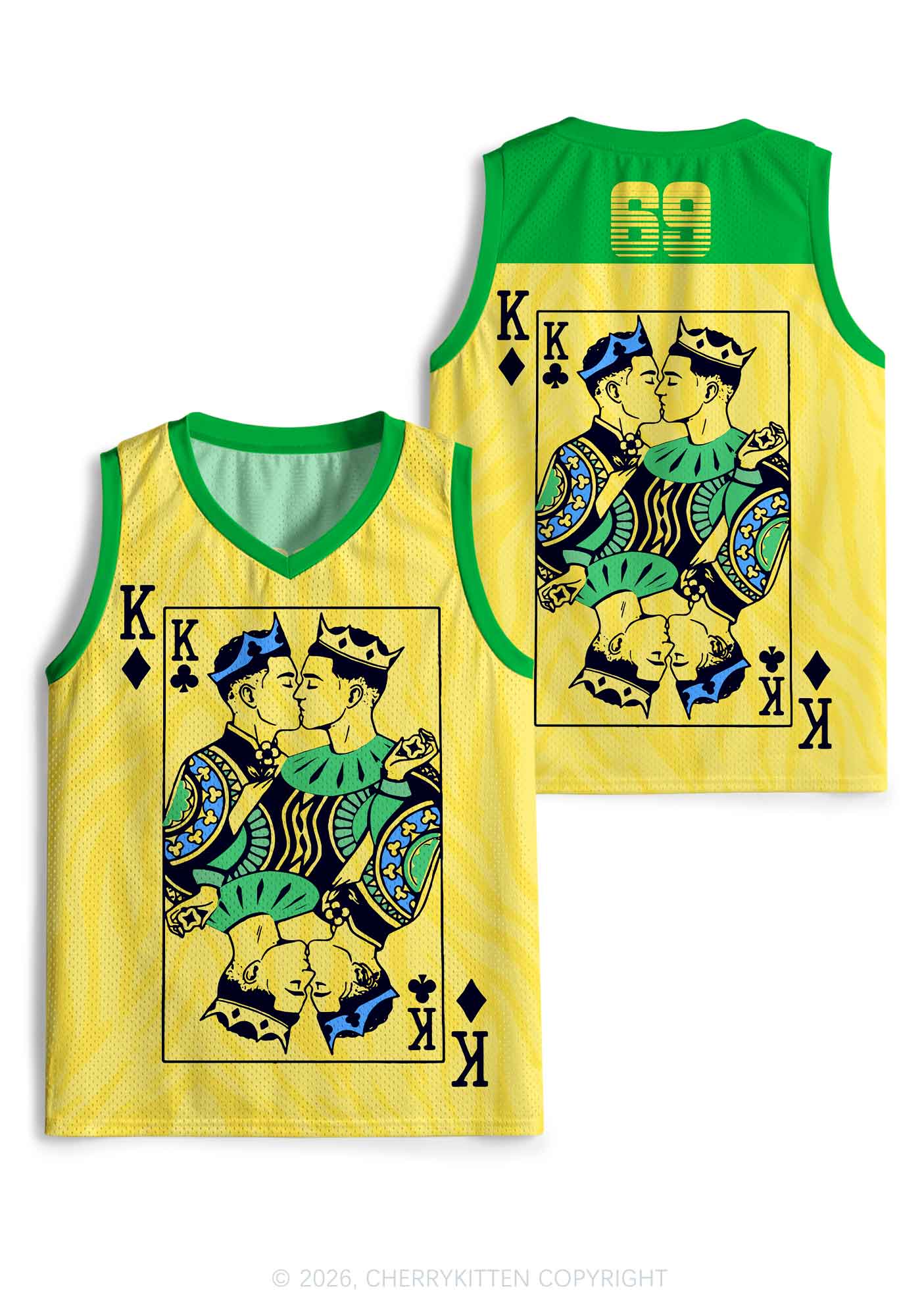 Yellow Gay King Pride Y2K Sport Jersey Tank Cherrykitten