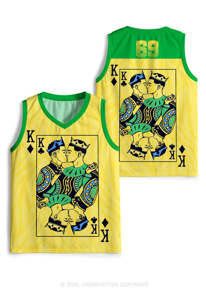 Yellow Gay King Pride Y2K Sport Jersey Tank Cherrykitten