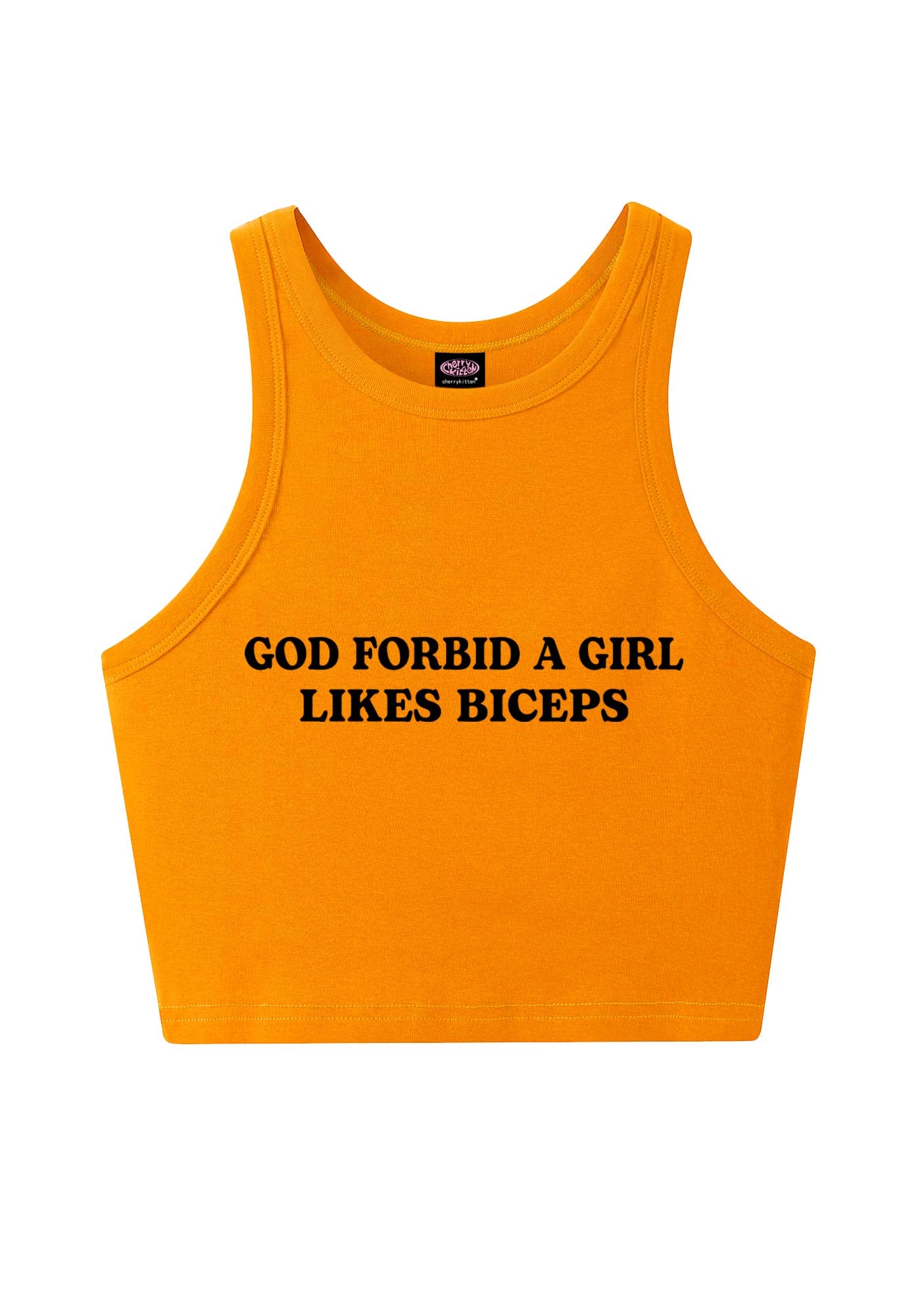 God Forbid A Girl Likes Biceps Y2K Crop Tank Top Cherrykitten