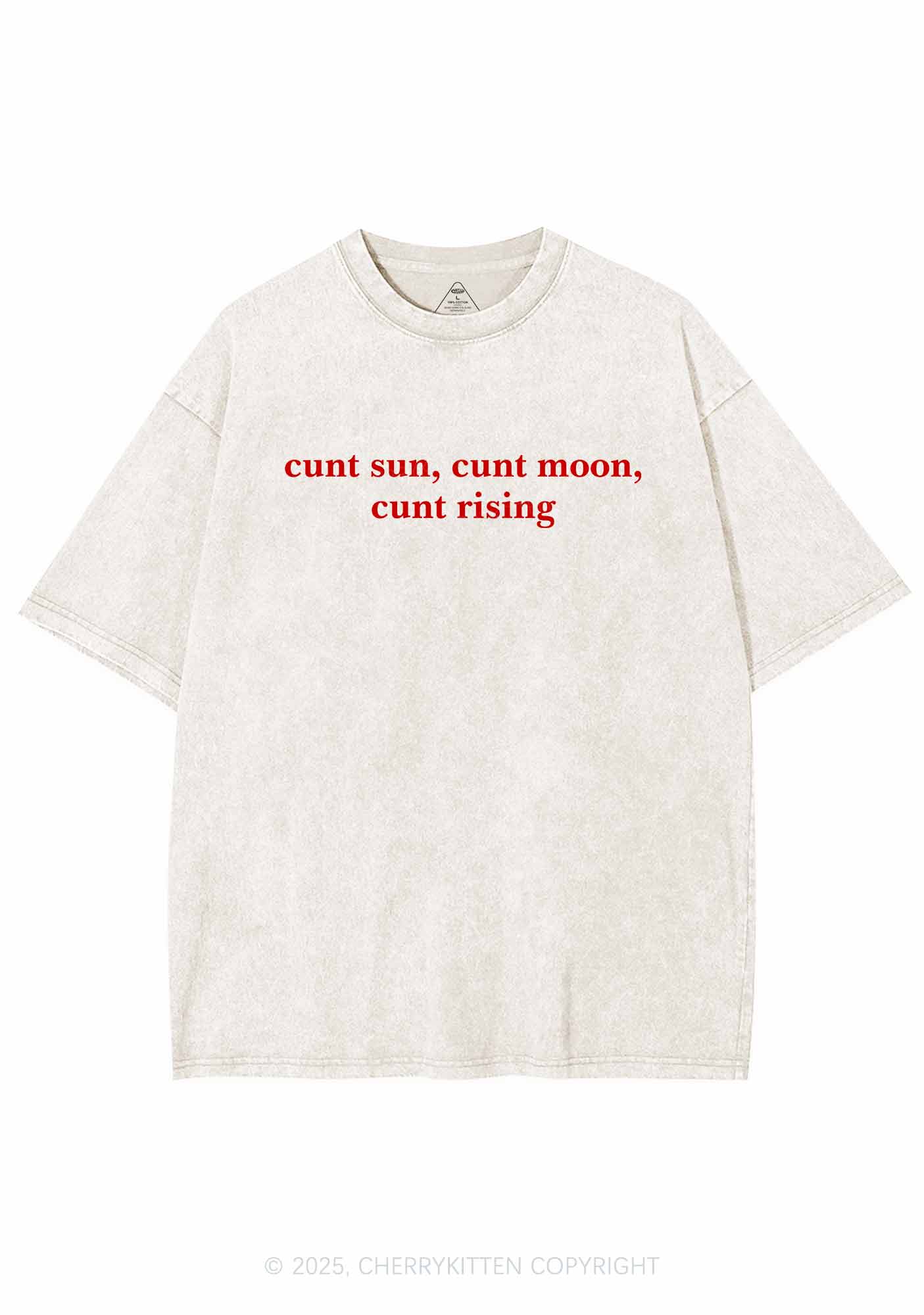 Sun Moon Rising Y2K Shirts Washed Tee Cherrykitten