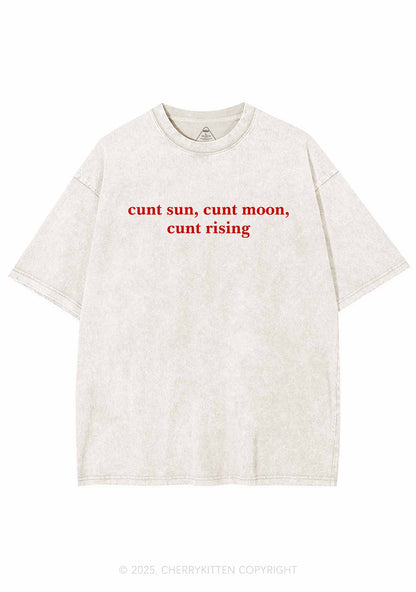 Sun Moon Rising Y2K Shirts Washed Tee Cherrykitten