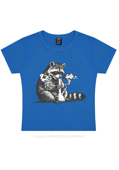 Stoned Raccoon Y2K Baby Tee Cherrykitten