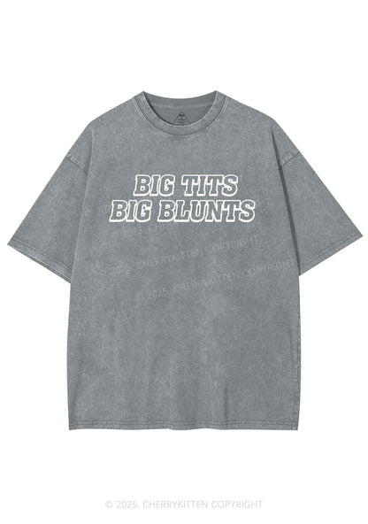Big Txts Big Blunts Y2K Shirts Washed Tee Cherrykitten