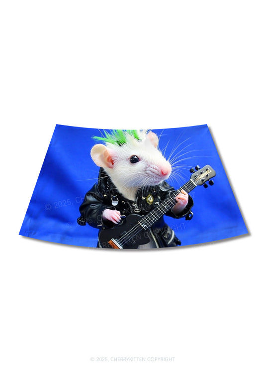 Guitar Playing Ratz Y2K Print Mini Skirt Cherrykitten