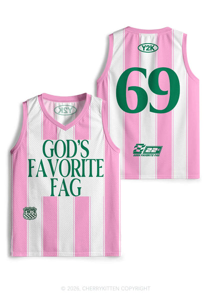Deep Green Gods Favorite Fag Pride Y2K Sport Jersey Tank Cherrykitten