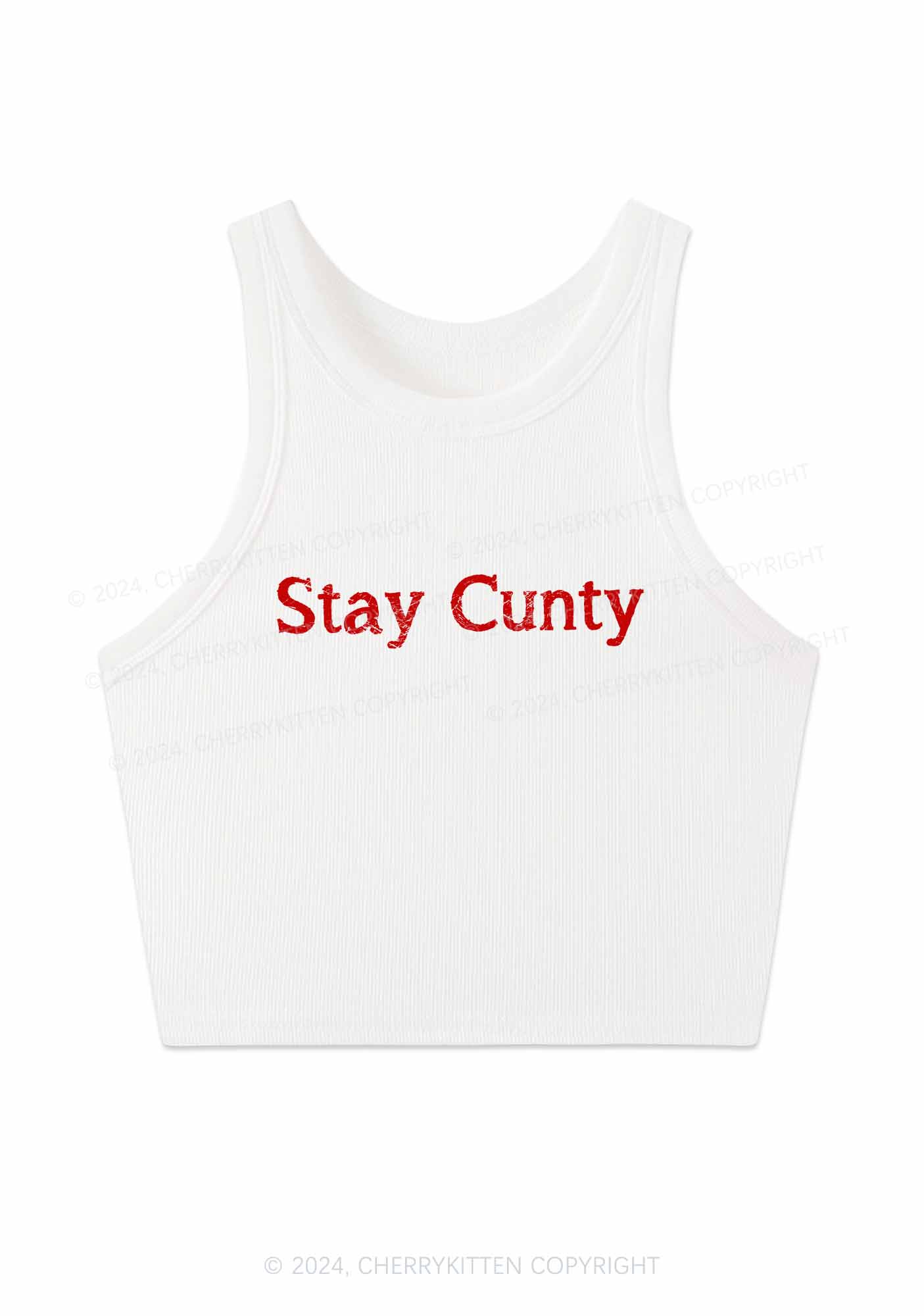 Stay Cxnty Y2K Crop Tank Top Cherrykitten