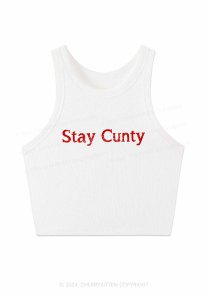 Stay Cxnty Y2K Crop Tank Top Cherrykitten