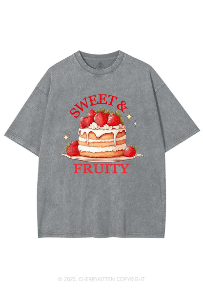 Sweet And Fruity Cake Y2K Shirts Washed Tee Cherrykitten
