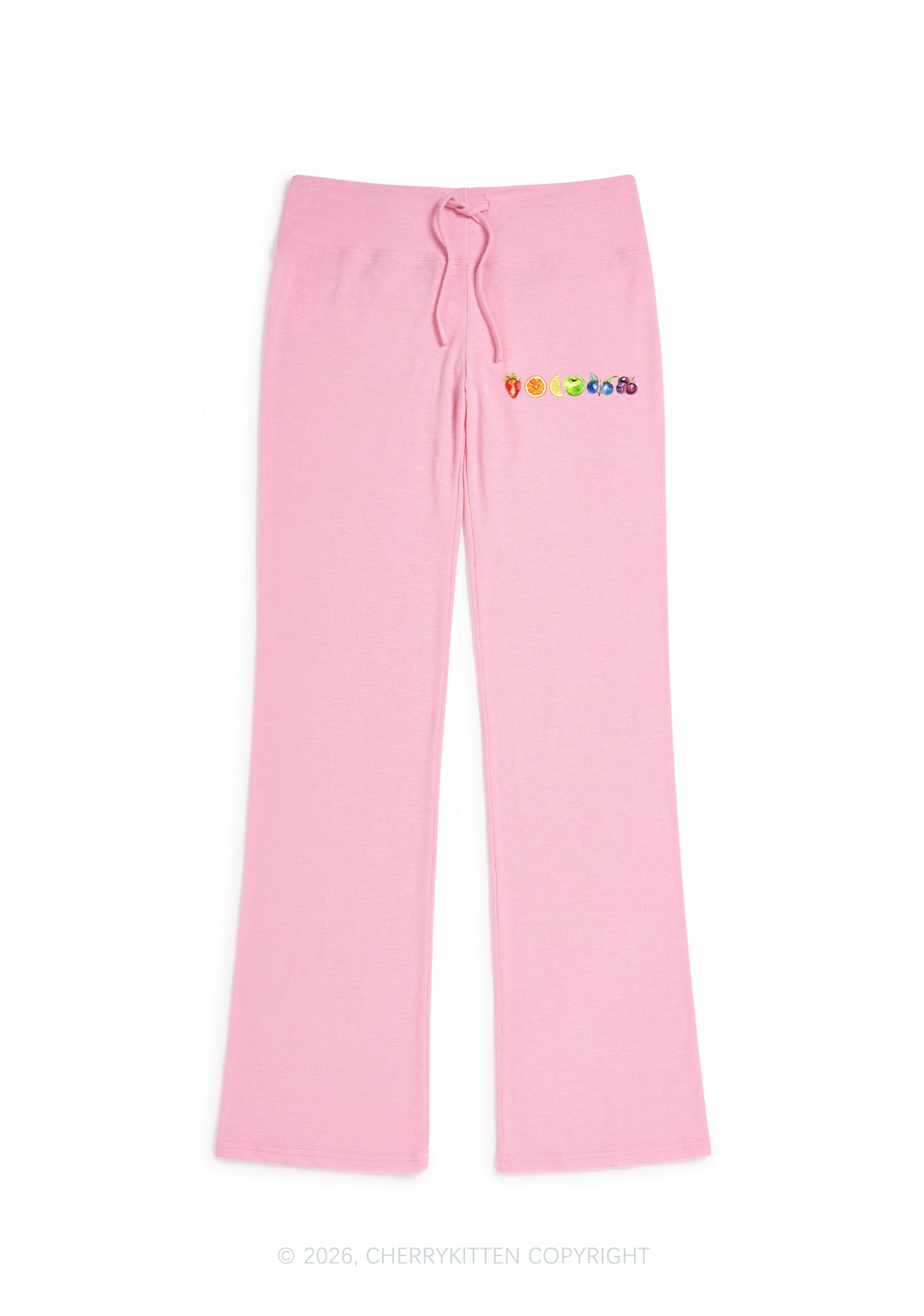 Six Fruity Pride Y2K Low Rise Drawstring Flare Pants Cherrykitten