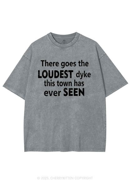 The Loudest Dyke Y2K Shirts Washed Tee Cherrykitten