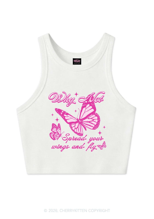 Spread Your Wings And Fly Y2K Crop Tank Top Cherrykitten