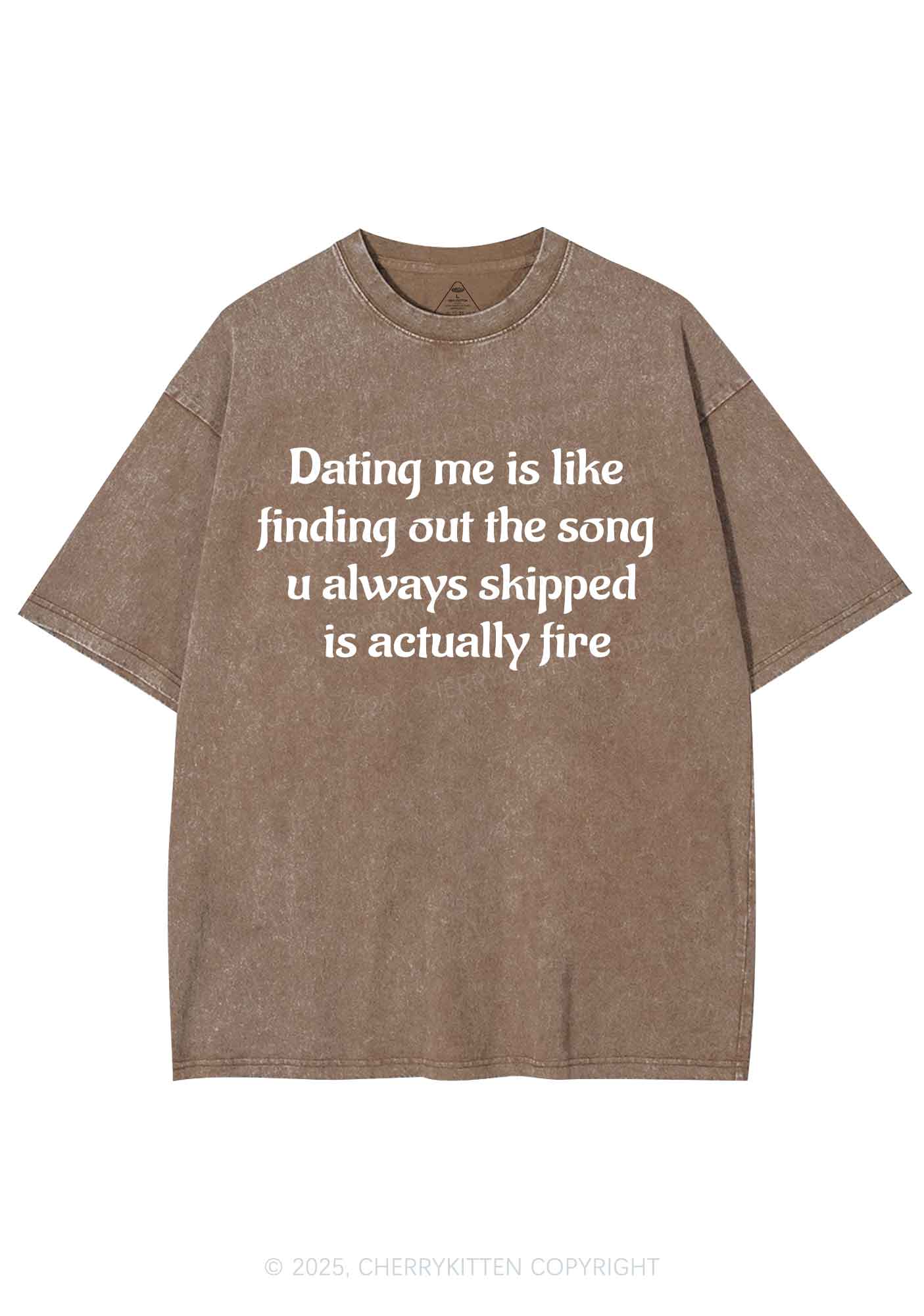 Dating Me Y2K Shirts Washed Tee Cherrykitten
