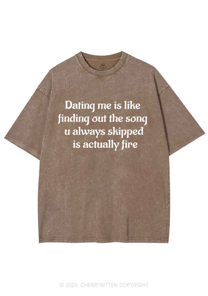 Dating Me Y2K Shirts Washed Tee Cherrykitten