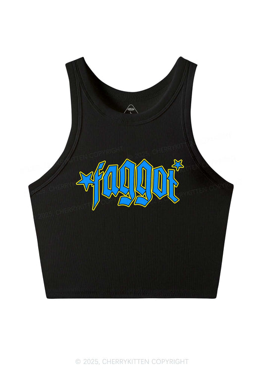 Faggot Stars Pride Y2K Crop Tank Top Cherrykitten