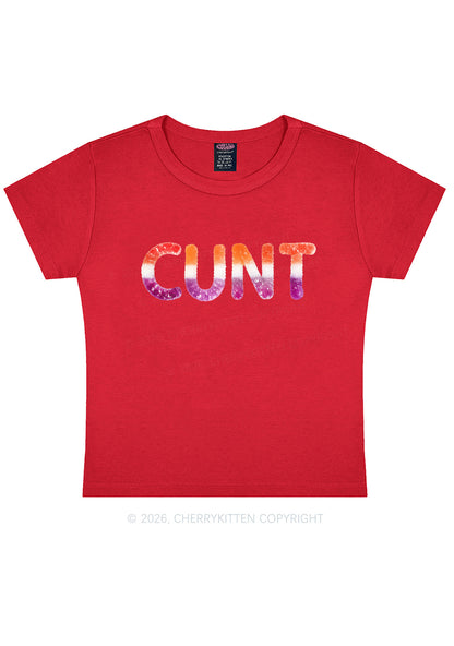 Lesbian Candy Cxxt Pride Y2K Baby Tee Cherrykitten