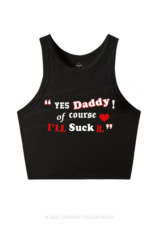 Daddy Suck It Y2K Crop Tank Top Cherrykitten