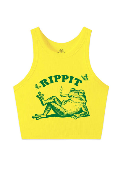 Rippit Frog Y2K Crop Tank Top Cherrykitten