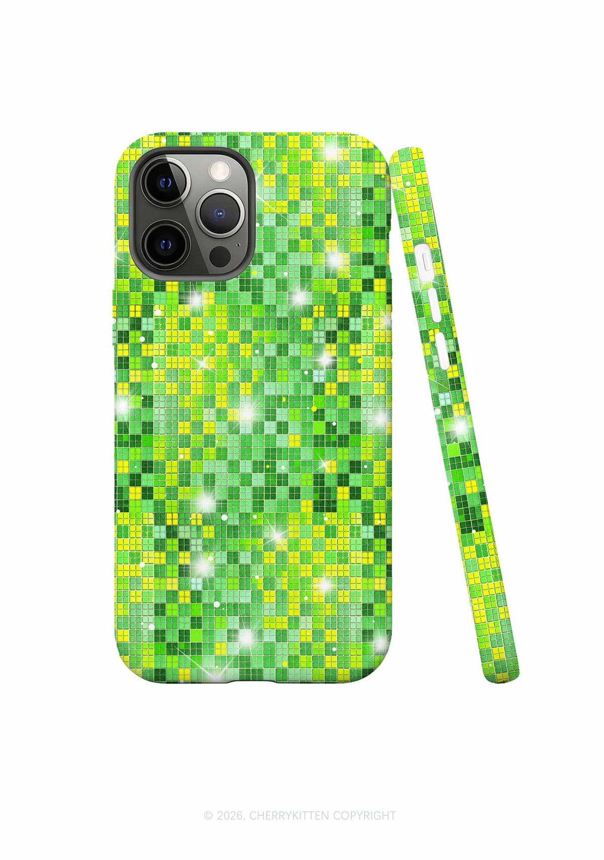 Green Disco Ball Grid Y2K Phone Case Cherrykitten
