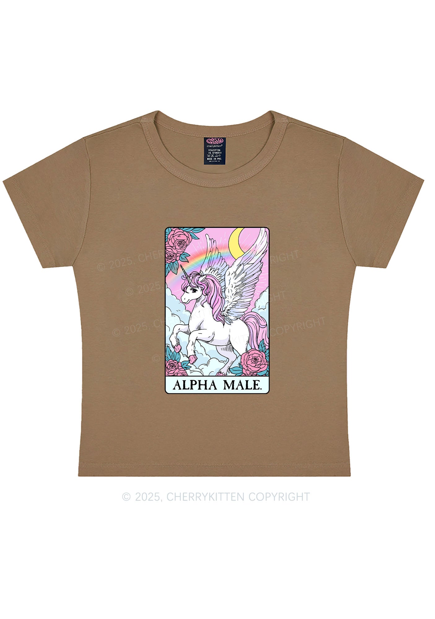 Rose Unicorn Alpha Male Y2K Baby Tee Cherrykitten