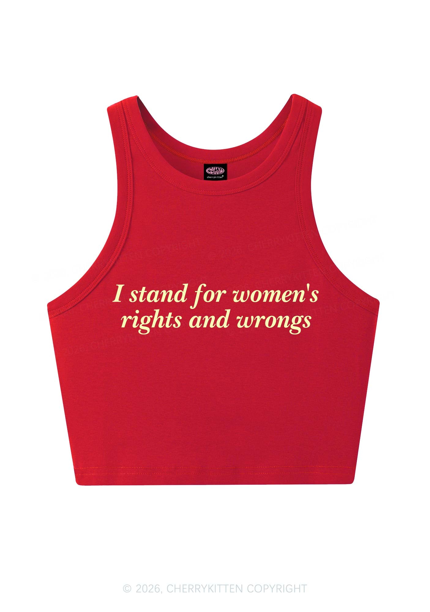 I Stand For Womens Rights Pride Y2K Crop Tank Top Cherrykitten